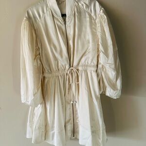 Elegant Cream Jacket with Drawstring Waist